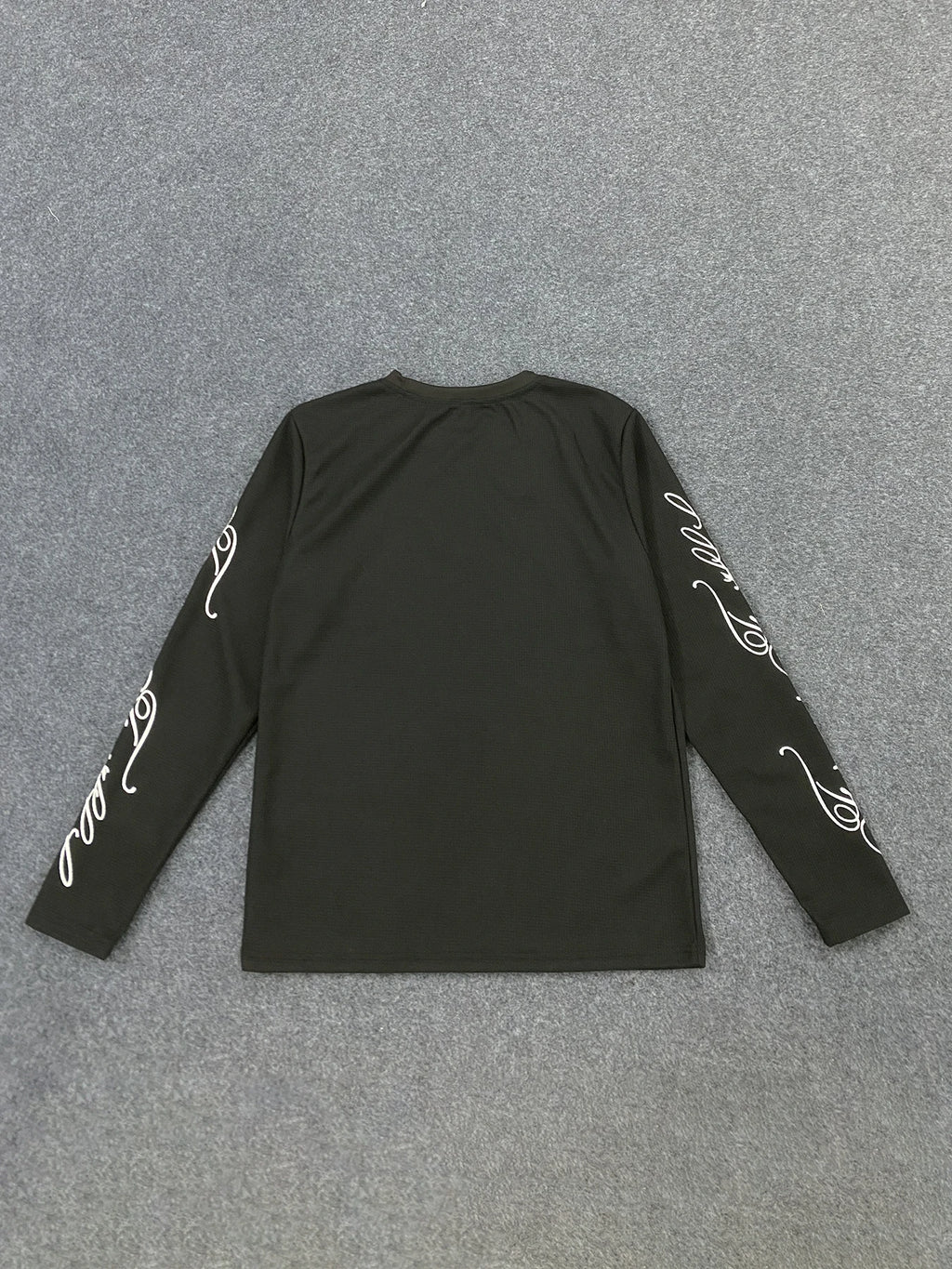 Street Retro Trend Loose Double Sleeved English Printed Round Neck Casual Long Sleeved T-Shirt