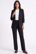 Black Blazer with Ruched Sleeves