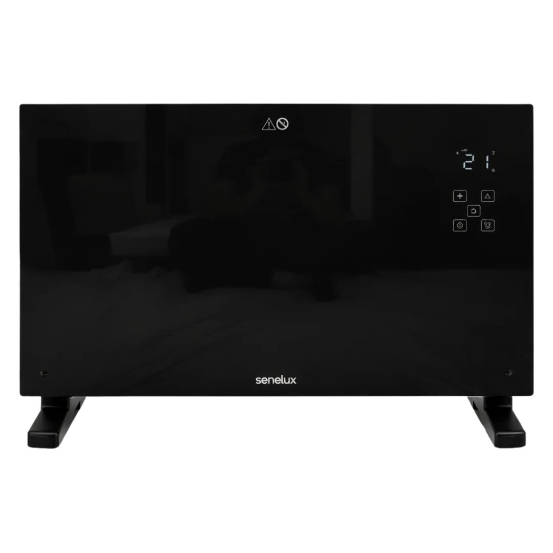 Black Glass Panel Heater with Wifi Controls