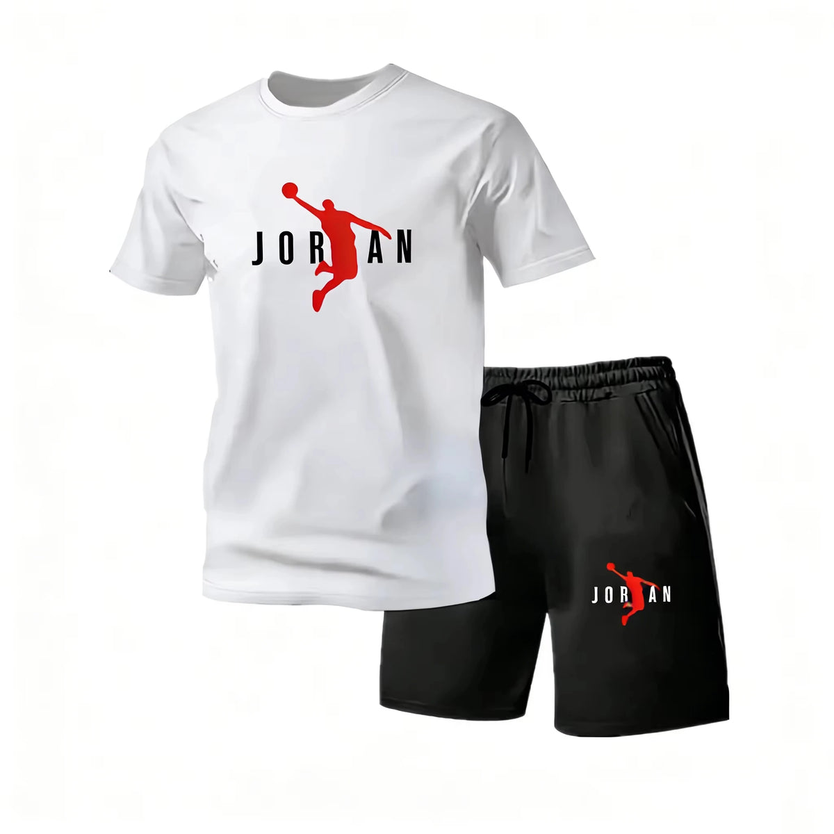 Summer Fashion Trendy Casual Sports Two Piece Set Men's Short sleeved T-shirt+Shorts Set Quick-drying