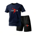 Summer Fashion Trendy Casual Sports Two Piece Set Men's Short sleeved T-shirt+Shorts Set Quick-drying