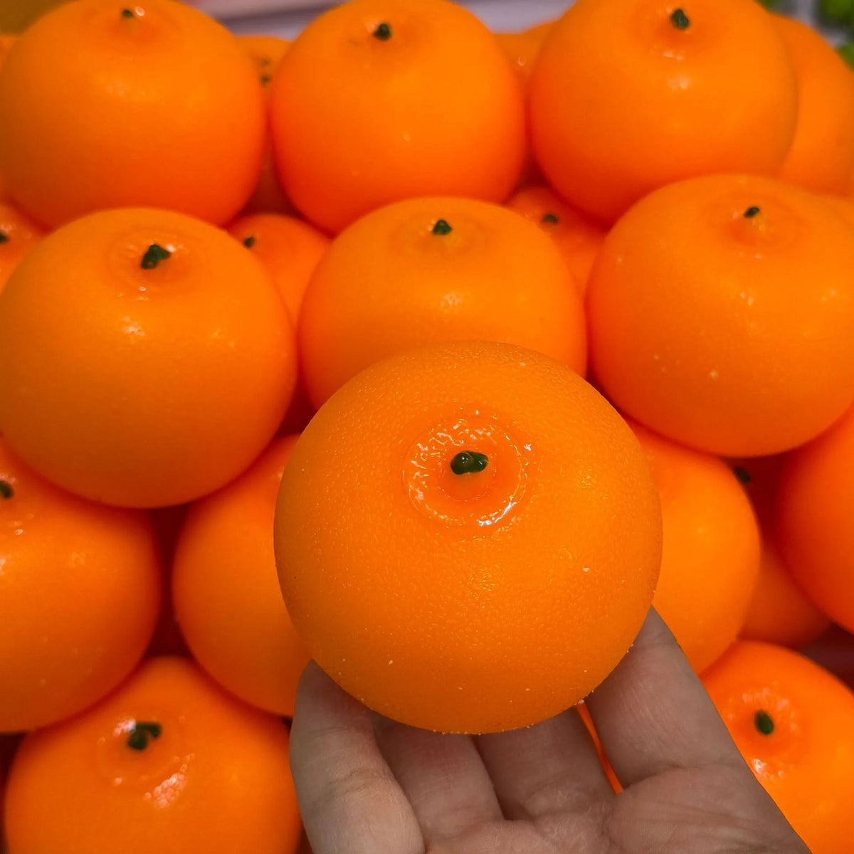 Simulated Orange Stress Ball Squishy Squeeze Ball DIY Handmade ASMR Sensory ADHD Anti Stress Relief Fidget Toys with Crisp sound